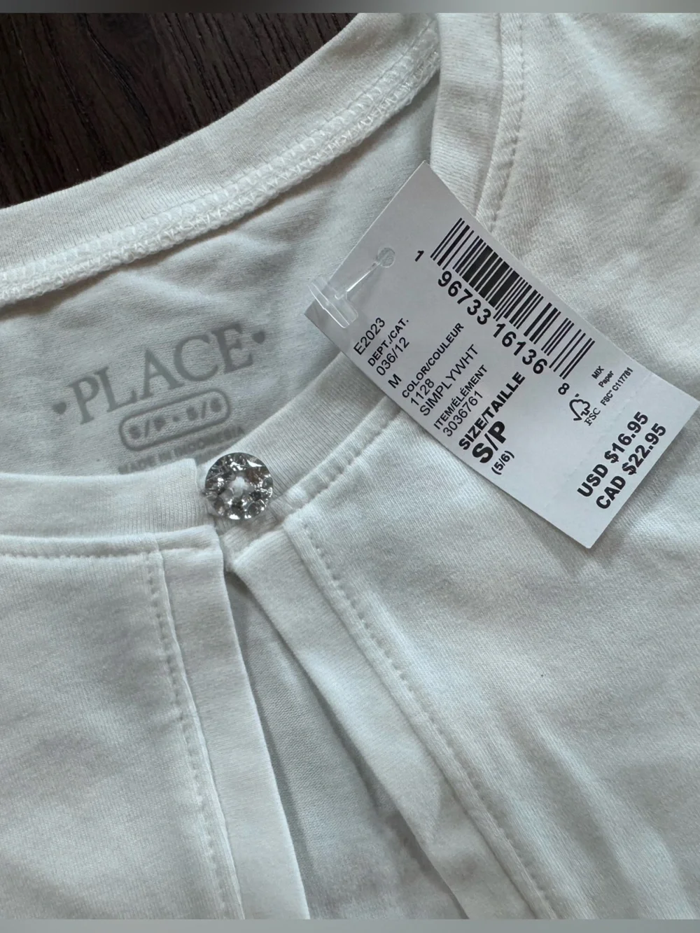NWT The Children's Place White Girls Cropped Bolero - Small 5/6